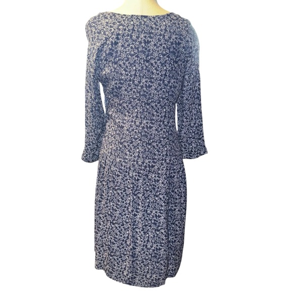 GARNET HILL Paisley V-Neck 3/4 Sleeves A-Line Lagenlook Boho Midi Dress Size 4 - Picture 10 of 16